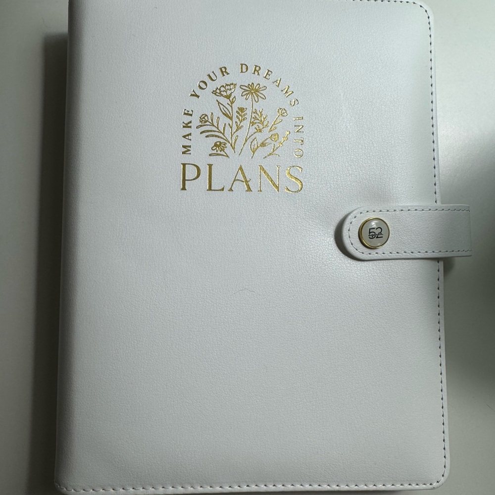 Money budget binder white with gold accents